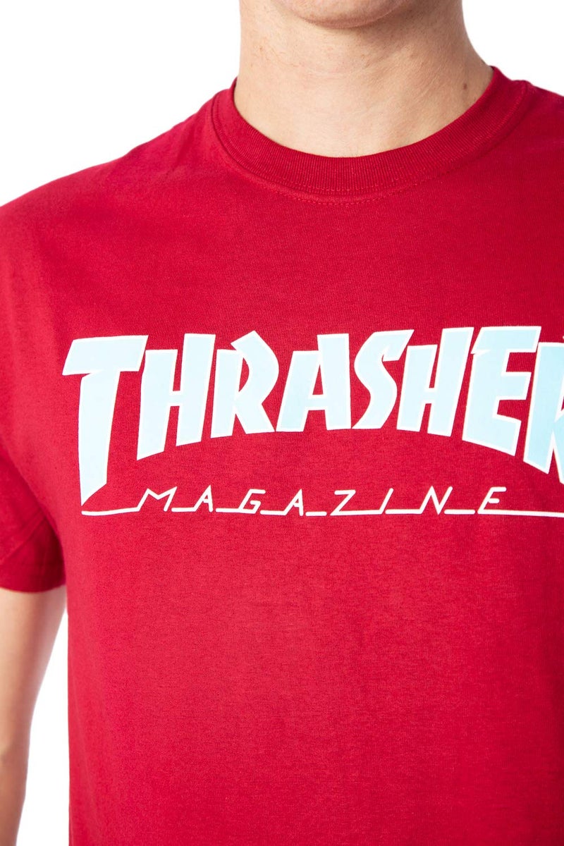 Thrasher Mens Skate Mag Outlined S/S Tee (Cardinal, X-Large) - Image 3
